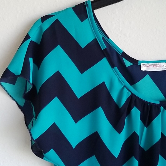 A'gaci Tied Back Blouse Black/Green - Picture 4 of 10